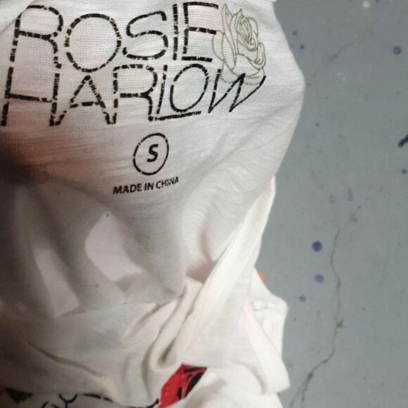 Size Small Rosie Harlow White Scoop Neck Tank Top - Picture 3 of 3